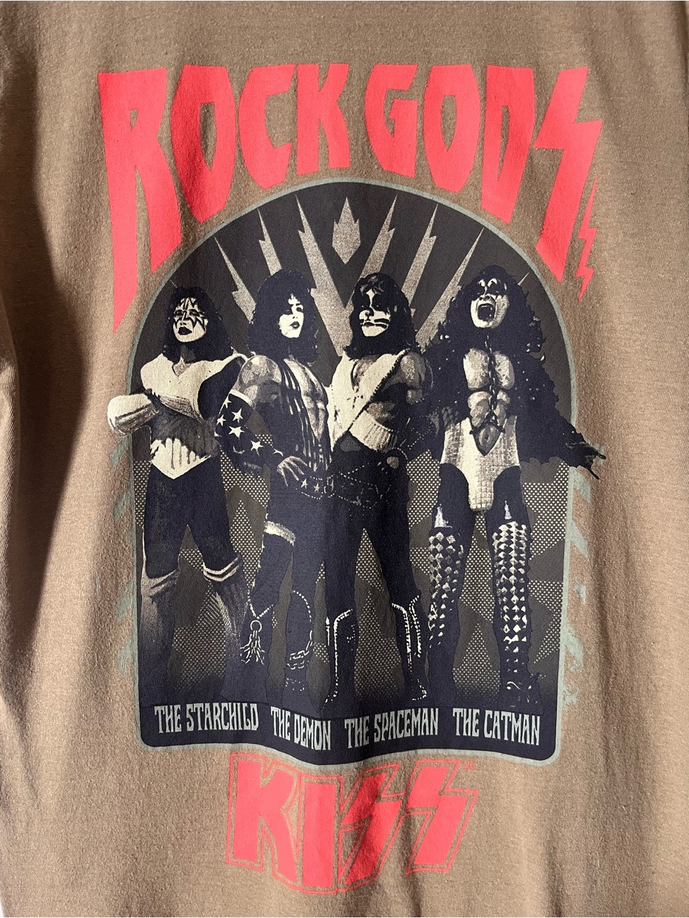 KISS 'Rock Gods' Graphic Tee in army green